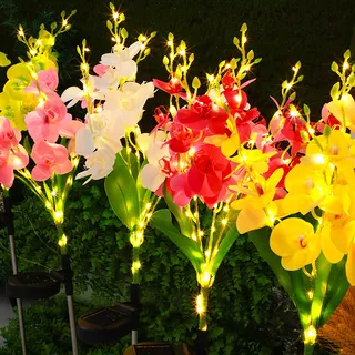 تصویر محصول: چراغ میخی خورشیدی طرح ارکیده پروانه‌ای، LED ضدآب برای تزئین چمن و باغ در جشن‌ها، مناسب فضای باز، فروش مستقیم کارخانه، عرضه فرامرزی