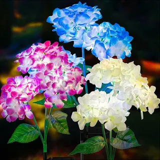 تصویر محصول: چراغ خورشیدی طرح گل ادریسی، چراغ ضدآب فضای باز برای حیاط و چمن، چراغ تزئینی باغ پرفروش در فروش فرامرزی